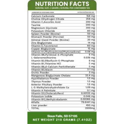 Holistic Total Body Support – Multivitamin & Glandular Support for Dogs and Cats